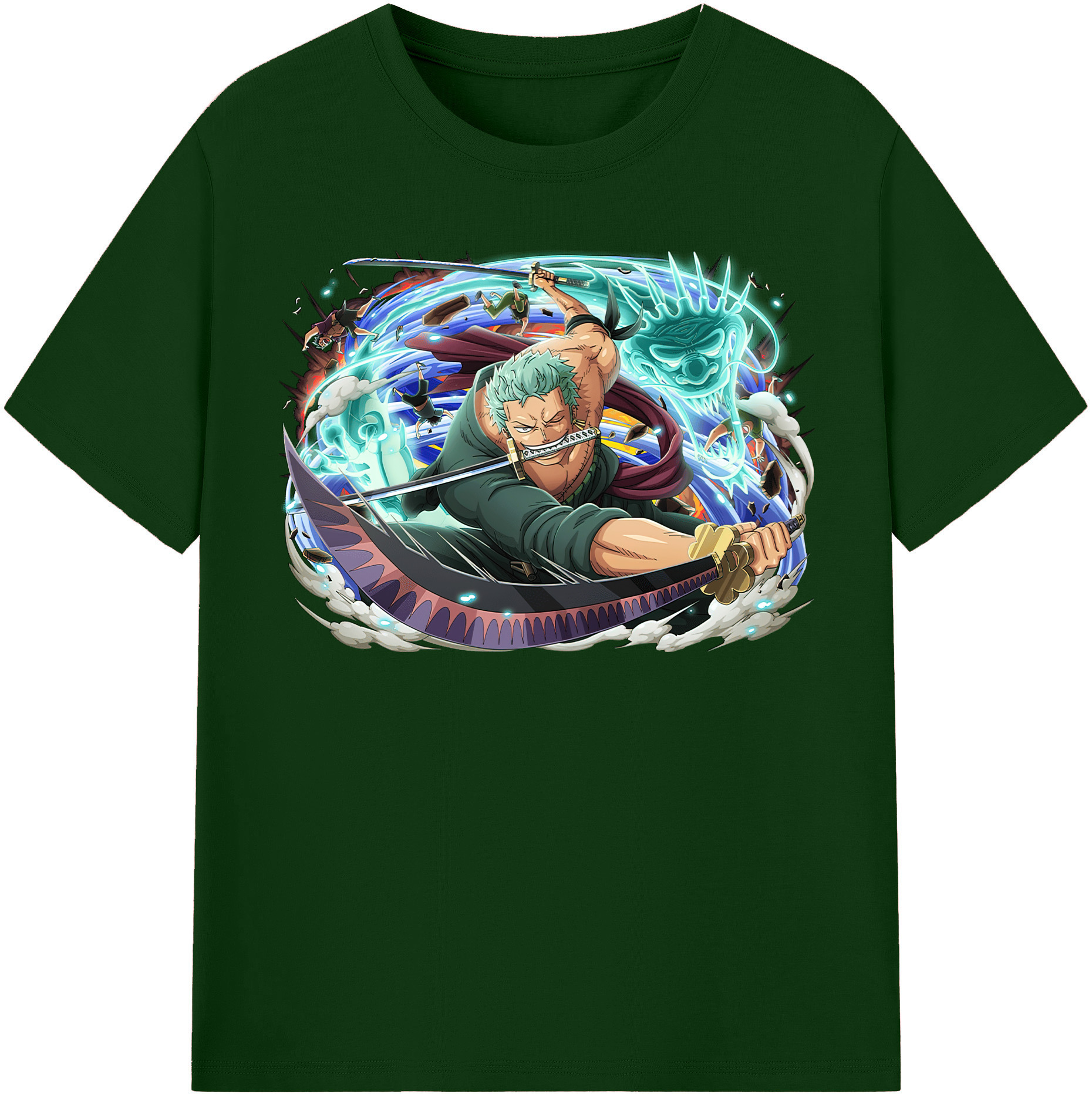 ワンピース ロロノア・ゾロ ONE PIECE Roronoa Zoro 綿100％半袖Tシャツ（フロントプリント）